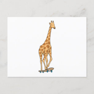 Carte Postale Girafe Skateur Skateboard