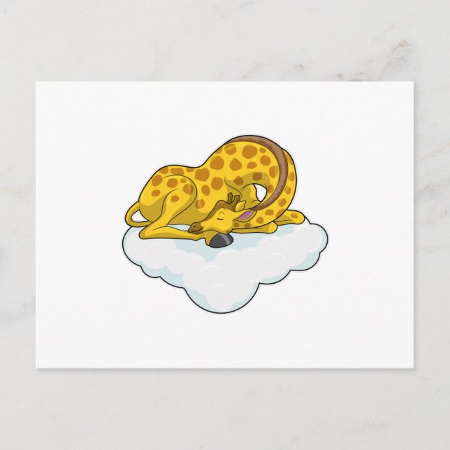 Carte Postale Girafe sur les nuages (Devant)