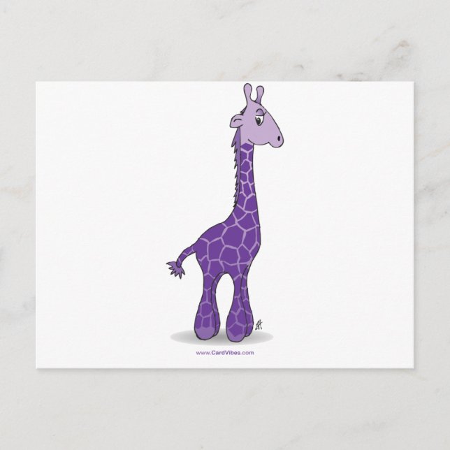 Carte Postale girafe violette (Devant)