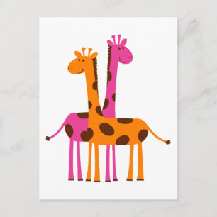 Carte Postale girafes-297326 girafes caricature rose orangé safa