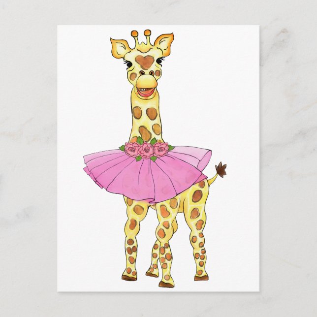 Carte Postale Giraffe à Tutu (Devant)