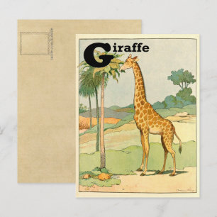 Carte Postale Giraffe Alphabet animal
