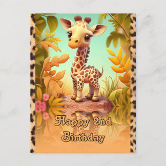 Carte Postale Giraffe Anniversaire pour enfants