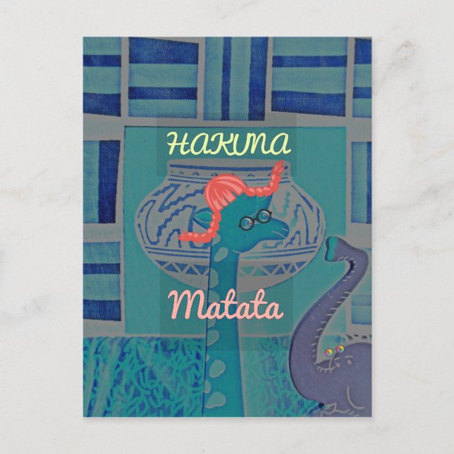 Carte Postale Giraffe Art Joueuse : Un Plaisir Africain (Devant)