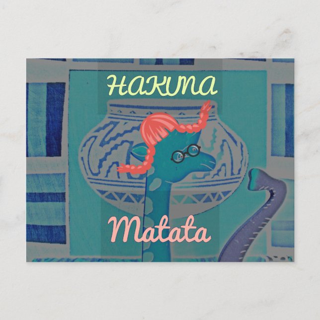 Carte Postale Giraffe Art Joueuse : Un Plaisir Africain (Devant)