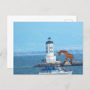 Carte postale - Giraffe au phare LA Harbour