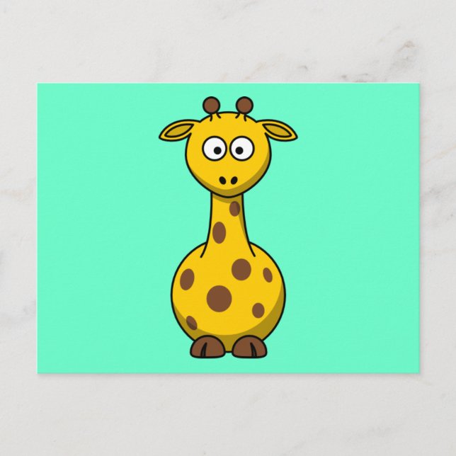 Carte Postale Giraffe Cartoon mignonne (Devant)