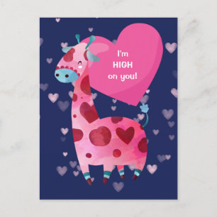 Carte Postale Giraffe chatoyante sur vous Valentine