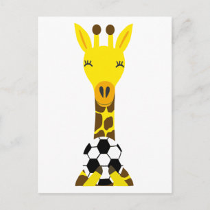 Carte Postale Giraffe cool Jouer au football
