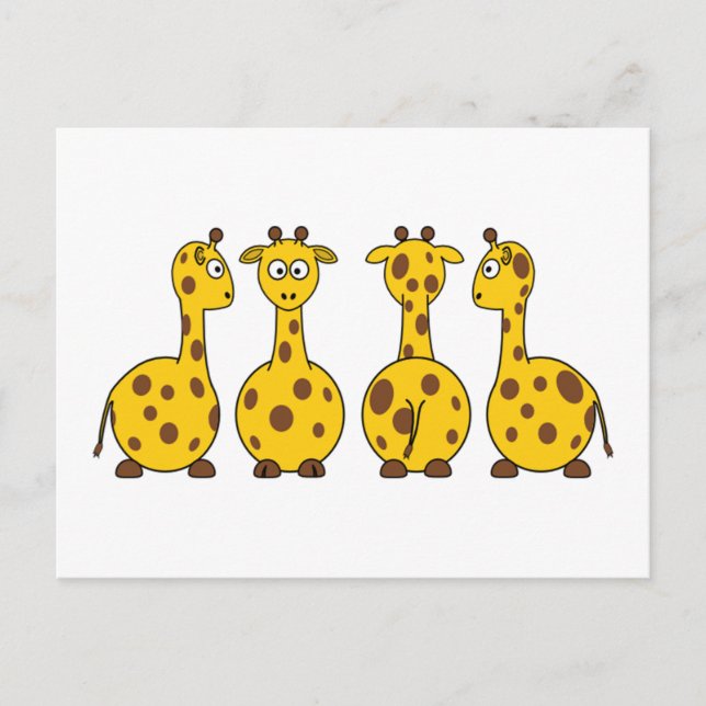 Carte Postale Giraffe Cute Cartoon (Devant)