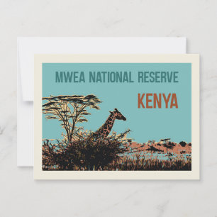 Carte Postale Giraffe dans la réserve nationale de Mwea, Kenya