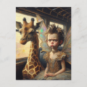 Carte Postale Giraffe et fée ennuyée