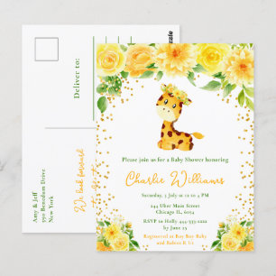 Carte Postale Giraffe Genre Baby shower neutre