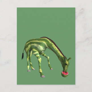 Carte Postale Giraffe Manger de la pastèque