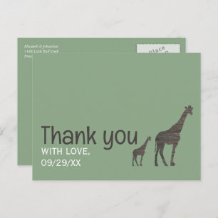 Carte Postale Giraffe Safari Argile, Merci Mariage rustique