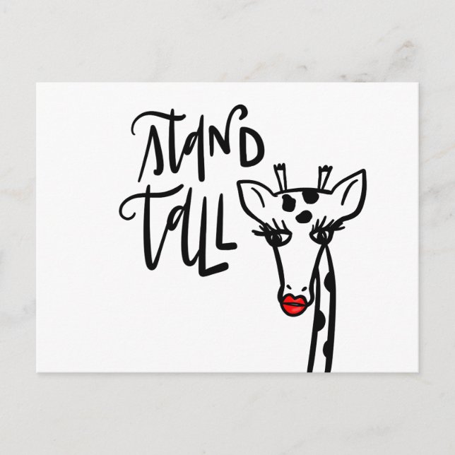 Carte Postale Giraffe Stand Tall, en lettres (Devant)