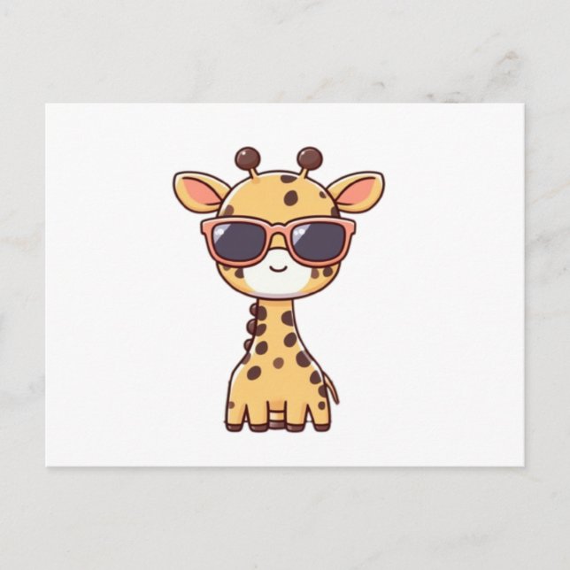 Carte Postale Giraffe with sunglasses (Devant)