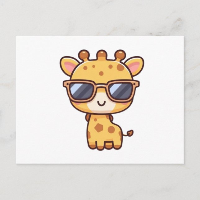 Carte Postale Giraffe with sunglasses (Devant)