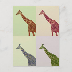 Carte Postale Giraffes aux couleurs vintages