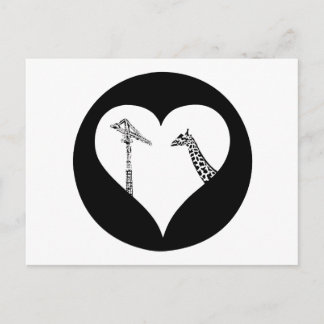 Carte Postale Giraffes Love Cranes