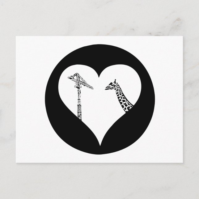 Carte Postale Giraffes Love Cranes (Devant)