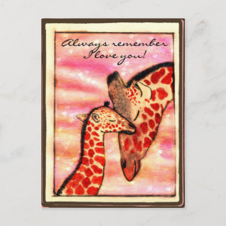 Carte Postale Giraffes - "Rappelez-vous toujours que je vous aim