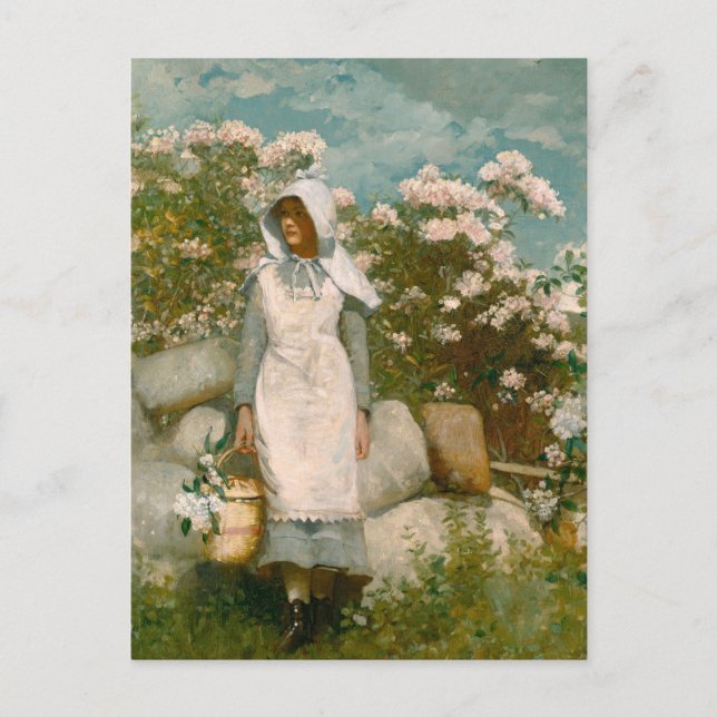Carte Postale Girl and Laurel par Winslow Homer (Devant)