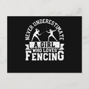 Carte Postale Girl fencer never underestimate a girl