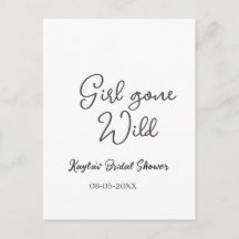 Girl gone wild bridal shower name date simple mini