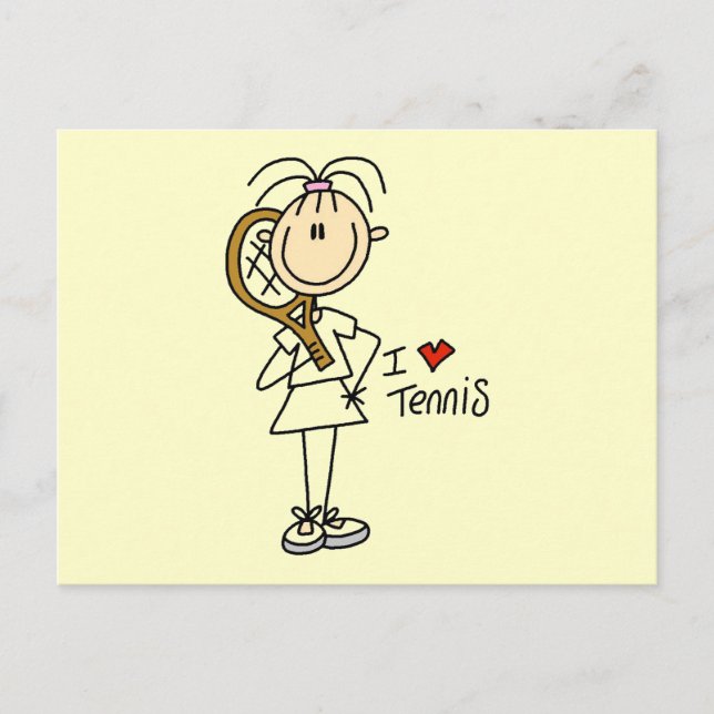 Carte Postale Girl I Love Tennis Tshirts et cadeaux (Devant)