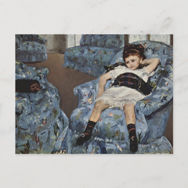 Carte Postale Girl in A Blue Chair, Mary Cassatt (Devant)