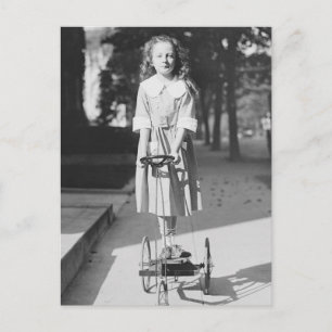 Carte Postale Girl Riding Tricycle, 1918