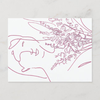 Carte Postale Girl with a Bouquet