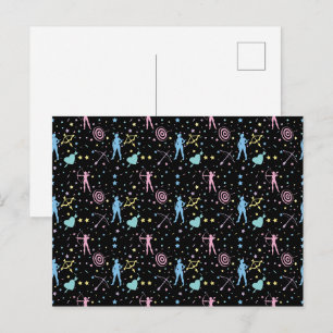 Carte Postale Girls Archery - Girly Hearts Stars Archer