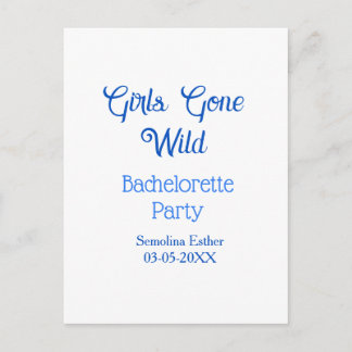 Carte Postale girls gone wild bachelorette party blue name retro