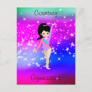 Carte Postale Girls Gymnastique Sparkle Gymnaste en Léotard