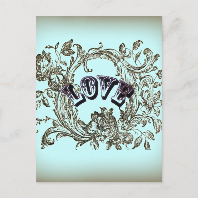 Carte Postale girly chic fleurir tourbillon pastel couleurs vict (Devant)