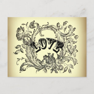 Carte Postale girly chic fleurir tourbillon pastel couleurs vict