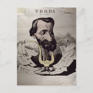 Carte Postale Giuseppe Verdi, caricature, années 1860