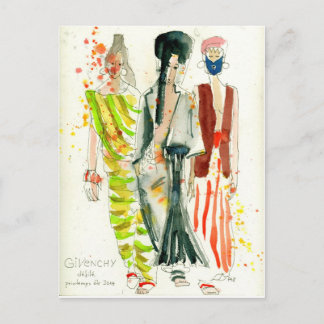 Carte Postale Givenchy Fashion Show Paris - Mode illustration