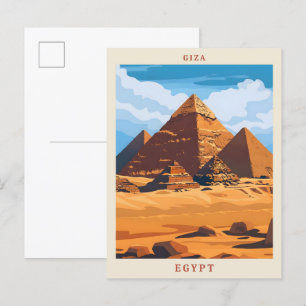Carte Postale Giza Egypt Elegant Vintage voyage