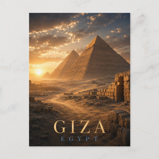 Carte Postale Gizeh Egypte Pyramides de Gizeh REALMS (Devant)