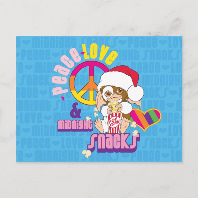 Carte Postale Gizmo | Peace Love & Midnight Snacks (Devant)