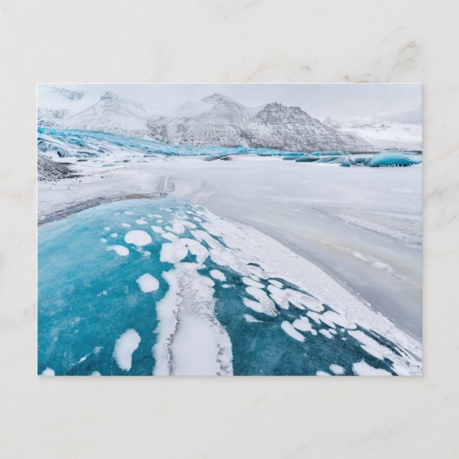 Carte Postale Glace de glacier gelée, Islande (Devant)