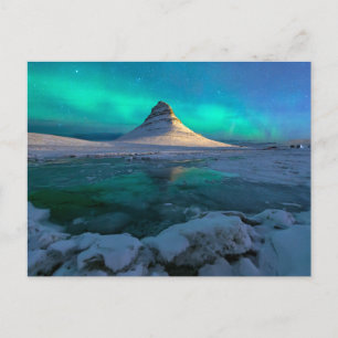 Carte Postale Glace et neige Kirkjufell Mountain, Islande