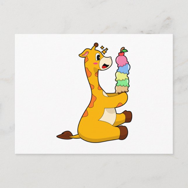 Carte Postale Glace gaufre de girafe (Devant)