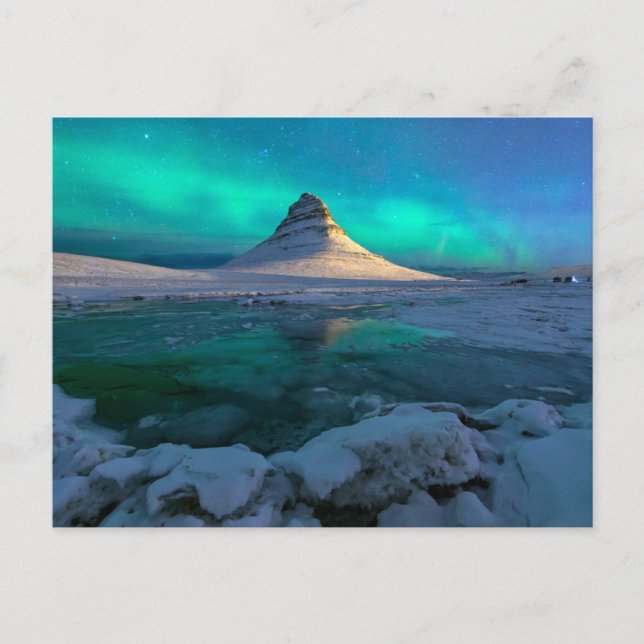 Carte Postale Glace & Neige | Mont Kirkjufell, Islande (Devant)