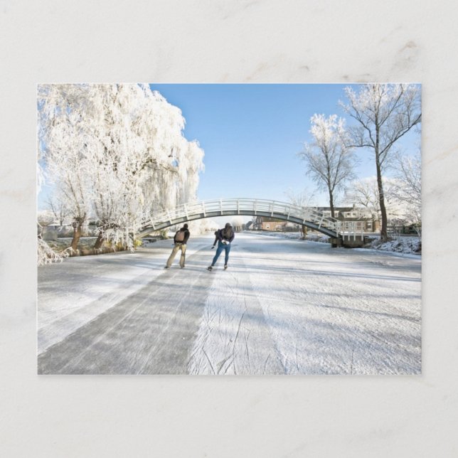 Carte Postale Glace scating dans Pays-Bas (Devant)