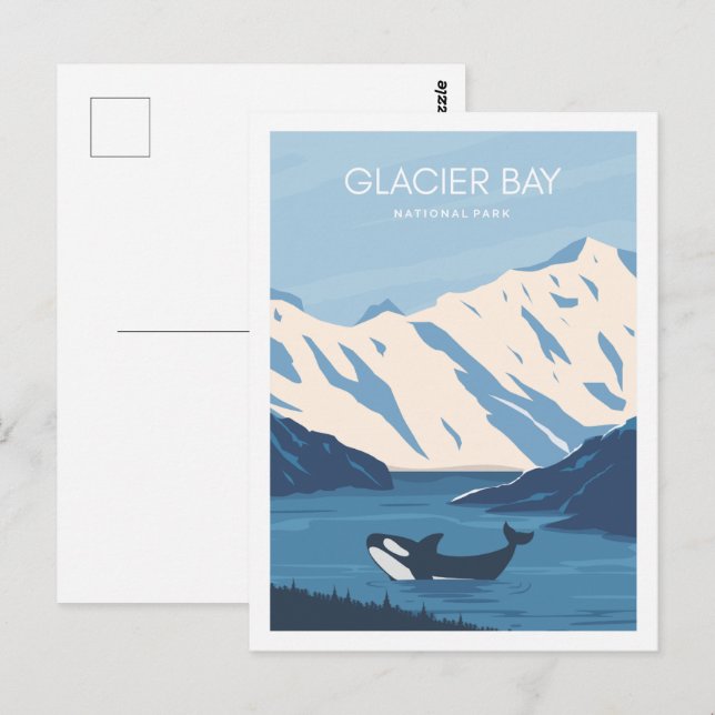 Carte Postale Glacier Bay Alaska USA Travel Place Illustration (Devant / Derrière)