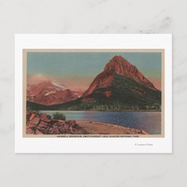 Carte Postale Glacier, MT - Vue de Grinnell Mt. & Swiftcurren (Devant)